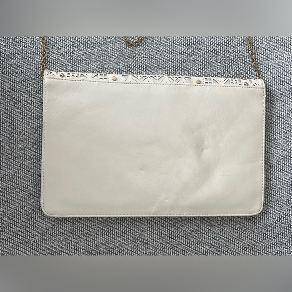 MMS Design Studio White Clutch with Intricate Cutouts - Picture 5 of 16